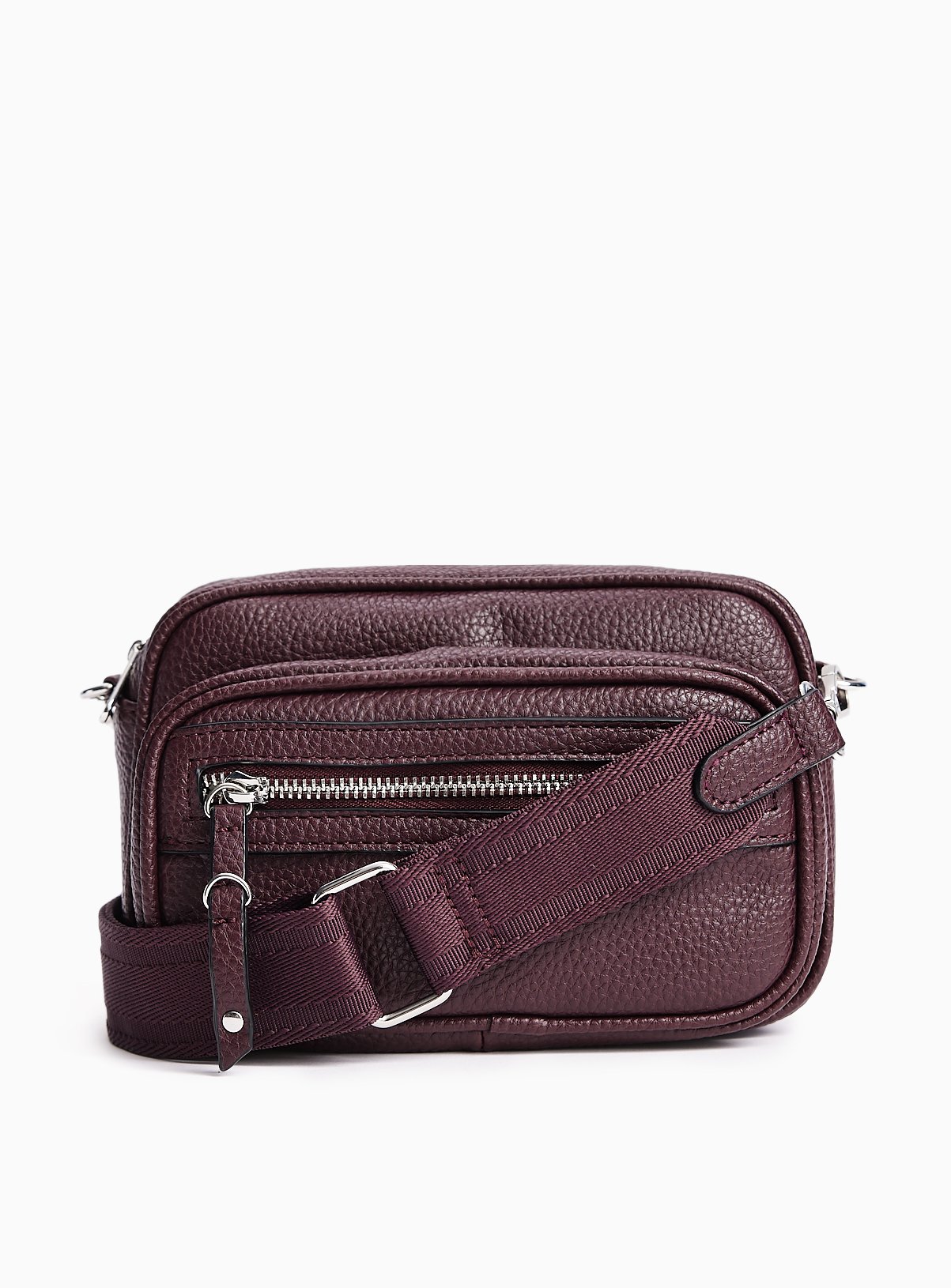 Dark Red Zip Front Boxy Camera Bag One Size - Image 2 thumbnail
